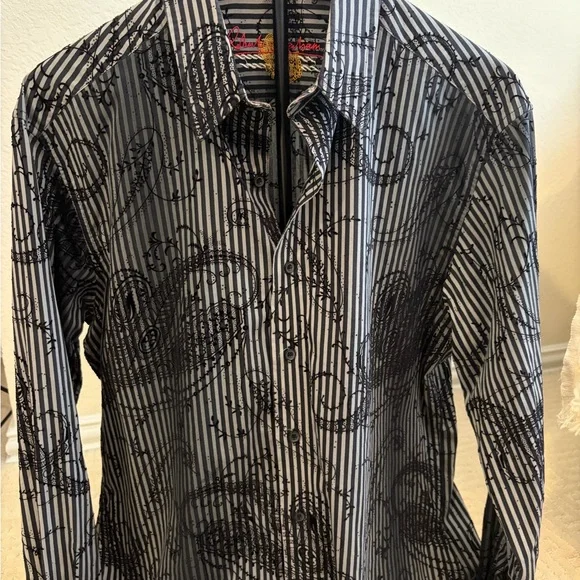 Robert Graham Black and Gray Patterned Shirt - Picture 2 of 3